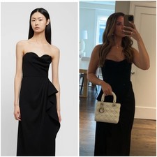 Jonathan Simkhai Keelan Black Strapless Bustier Midi Dress 2 