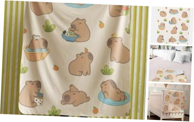 Ultra-Soft 60x50 Inch Capybara Fleece Blanket – Cozy & Travel-Friendly  