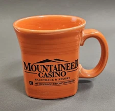 Fiesta Mountaineer Casino Chester West Virginia Square Mug in Poppy