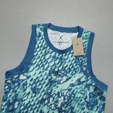 Image of Nike Air Jordan Sport Dri-FIT Mesh Jersey Center Jumpman Size M Blue FN5854-353