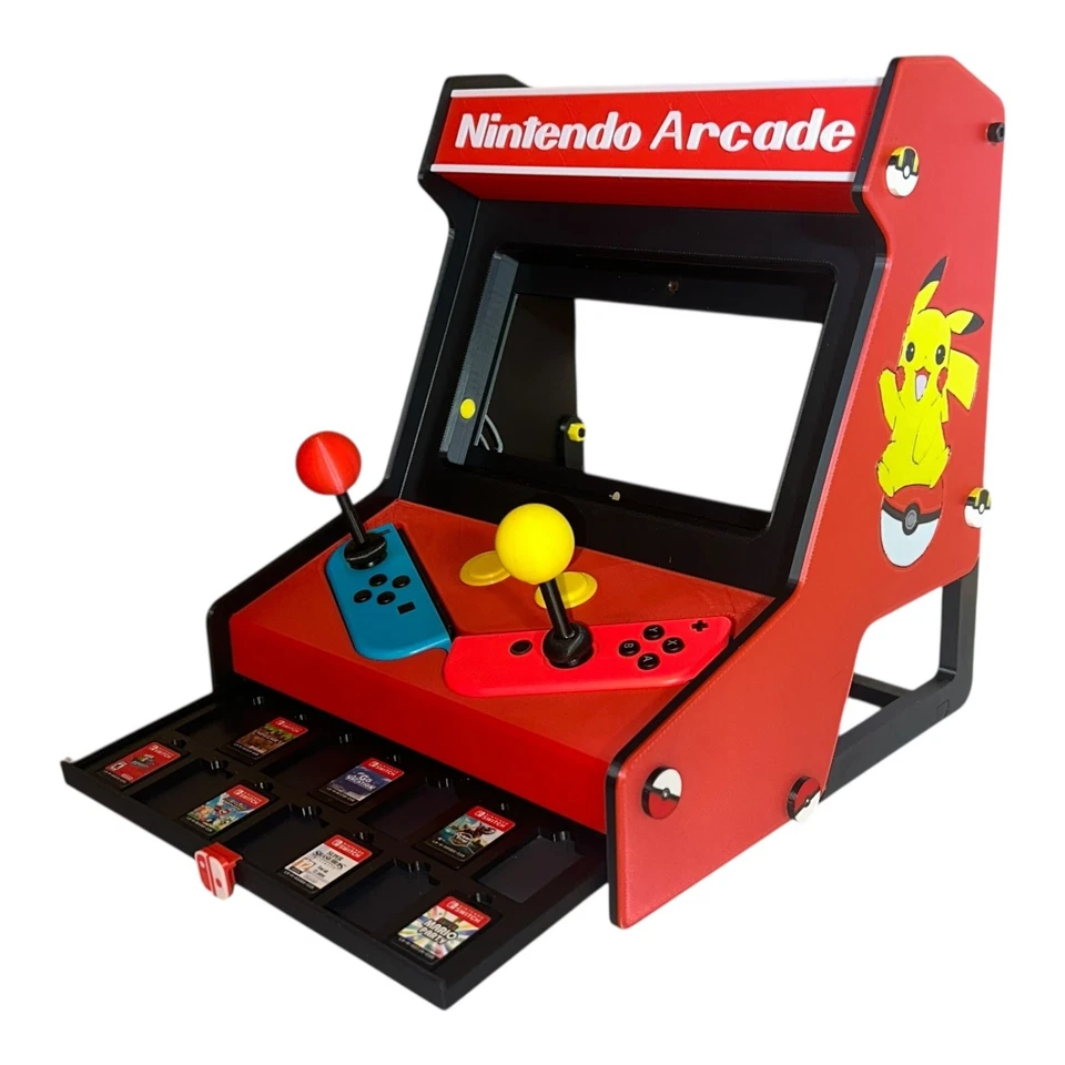 Nintendo Switch Arcade Cabinet Case Switch & OLED Retro Pikachu Mini Arcade - Image 2 of 4