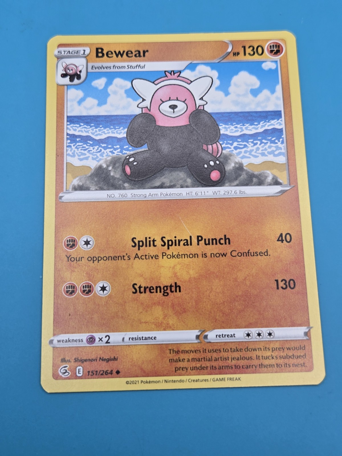 Pokemon Fusion Strike Bewear Uncommon Card 151/264 NM