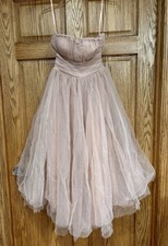 Selfie Leslie Fayette Strapless Mesh Midi Dress Blush Dress Size XS