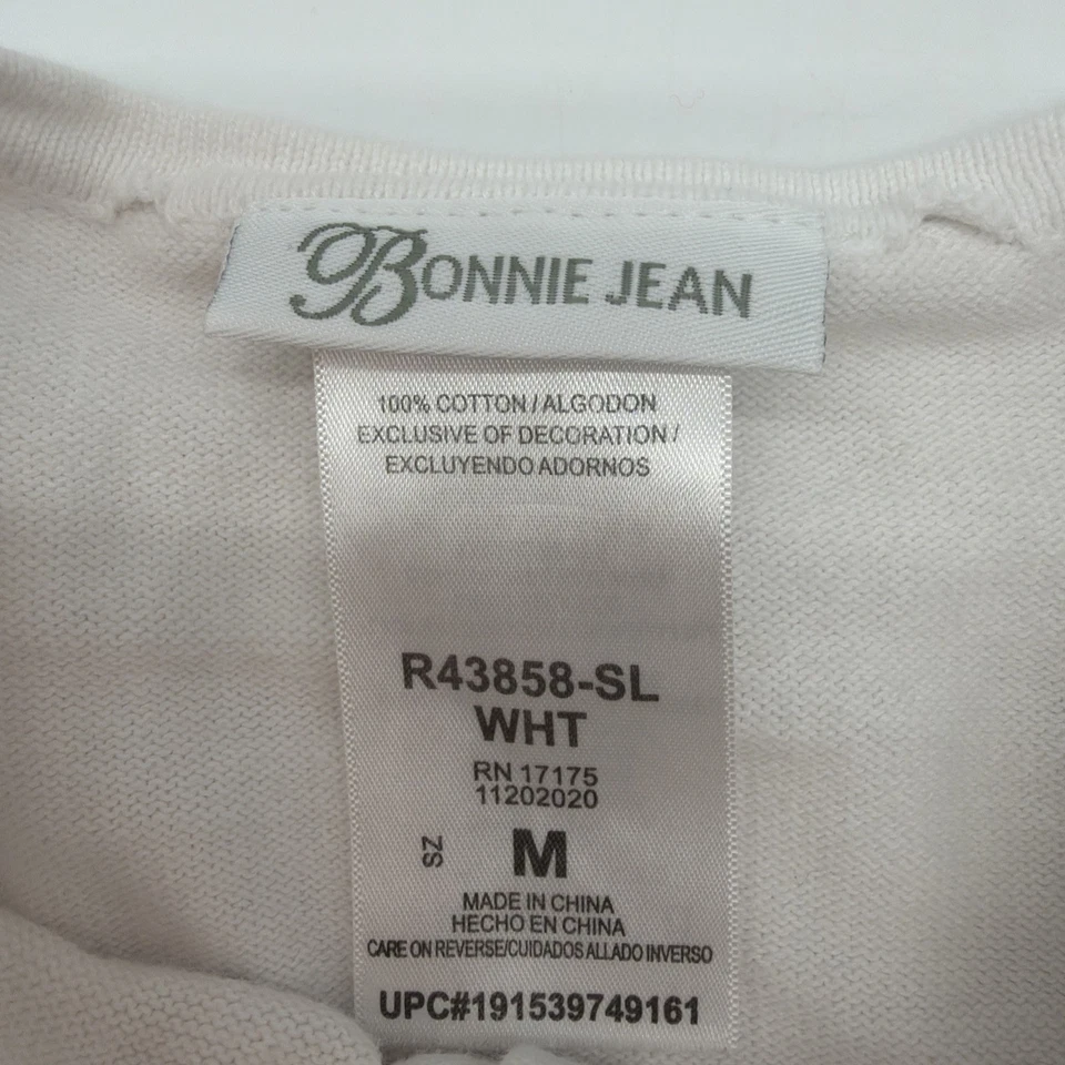 Cárdigan Bonnie Jeans para niñas pequeñas M blanco 100 % algodón. #37660 Foto 3 de 4