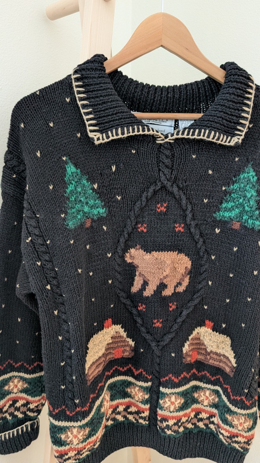 Vintage Cabincore Abstract Patterned Chunky Textu… - image 2