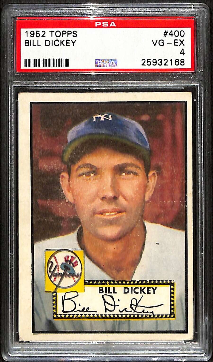 1952 Topps #400 Bill Dickey HOF  PSA 4 VGEX C101400