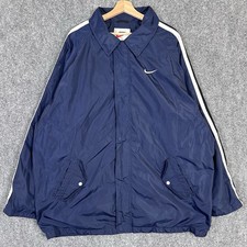 Vintage 90s Nike Athletic White Tag Parka Windbreaker Jacket Sz XXL Collar