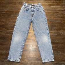 Vintage Little Levi  s 550 Orange Tab Denim Jeans Toddler Slim Sz 7 Made In USA