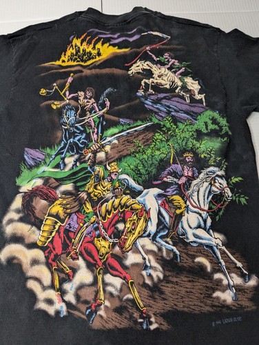 RARA T-SHIRT UOMO 1994 BLU LIQUIDO QUATTRO 4 CAVALIERI STAMPA ALL OVER Medium/Grande - Foto 5 di 12