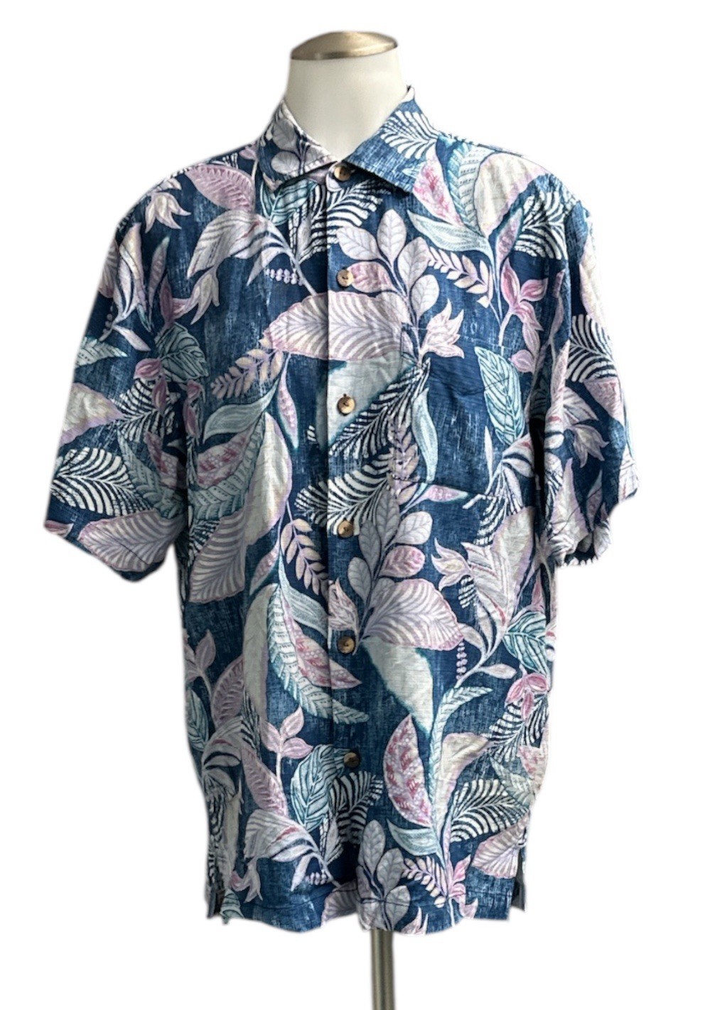 Tommy Bahama Men’s Blue Opal Mai Tai Jungle Short Sleeve Silk Camp Shirt S/P