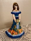 Fenton Glass  Sunflowers Fodder Pumpkins  Blue Bridesmaid  DOLL  Rachelle   OOAK