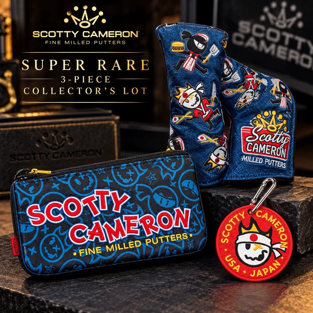 Scotty Cameron USA Japan Ninja Diner Headcover Cash Bag Putting Disc RARE LOT