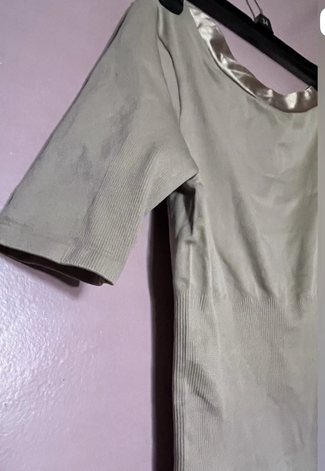 Top de compresión Heavenly Shapewear elástico manga corta talla grande Foto 3 de 4