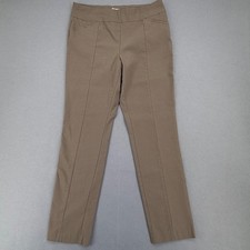 Chicos So Slimming Pull On Pants Womens 2 Regular Taupe Brown Straight Leg Seam