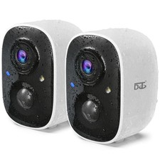 2Pcs Security Camera Wireless Outdoor, Battery Powered WiFi Surveillance Came...