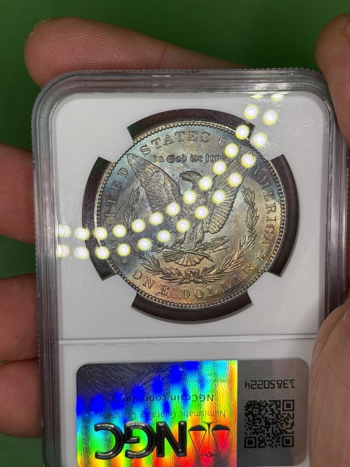 Beautiful EOR Reverse Toning 1887-P Morgan Silver Dollar- See Video! MS-63 NGC - Image 3 of 4