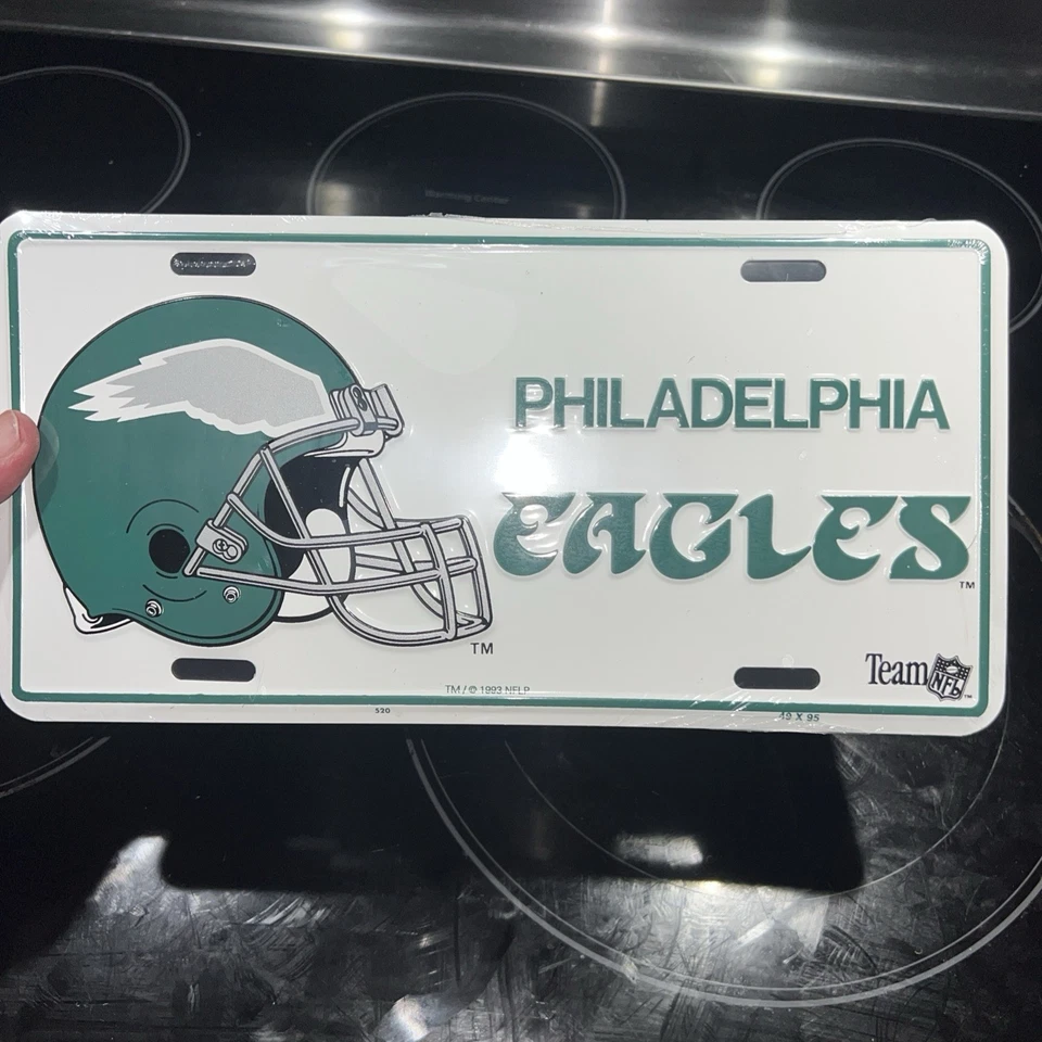 PLACA DE LICENÇA VINTAGE 1993 PHILADELPHIA EAGLES NOVA LACRADA! TEAM NFL - Imagem 3 de 4