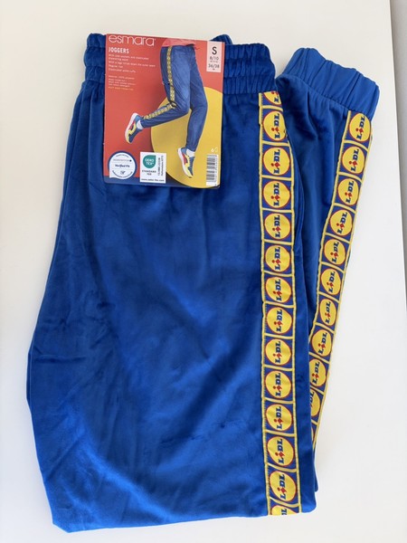Pantalones de chándal Lidl de terciopelo azul S, Esmara