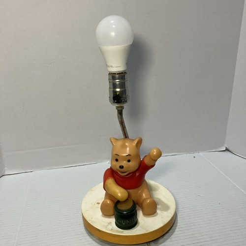 Winnie The Pooh with Honey Lamp Music Box Vintage 1970 Disney Sound & Light Work - Picture 2 of 12