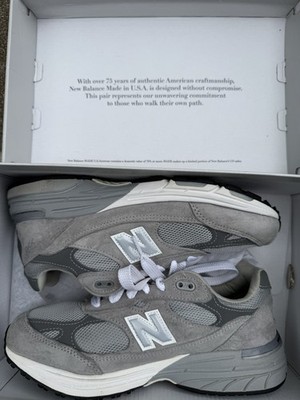 New Balance 993 Made in USA Gray Suede Mesh Low Top Lace-Up Sneakers