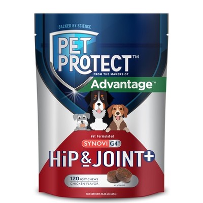 Hip & Joint Supplement for Active Dogs, Glucosamine Soft Chews, 120 Count