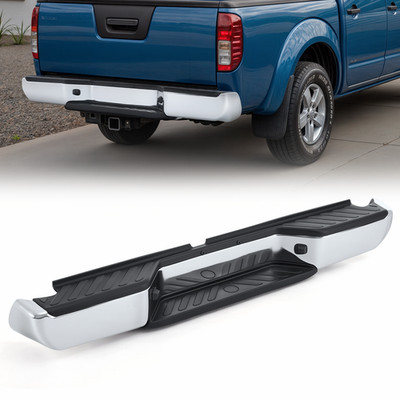 Chrome Rear Bumper Assembly For 2005-2021 Nissan Frontier Steel Face Bar & Pad