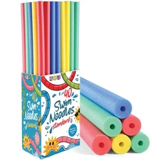 Pool Noodles Foam 40 Pack - Soft Rainbow Foam Noodle Tube, 4 Colors Bulk Swim...