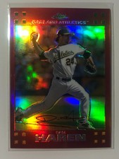 2007 DAN HAREN /99 TOPPS CHROME RED REFRACTOR OAKLAND ATHLETICS A'S #171