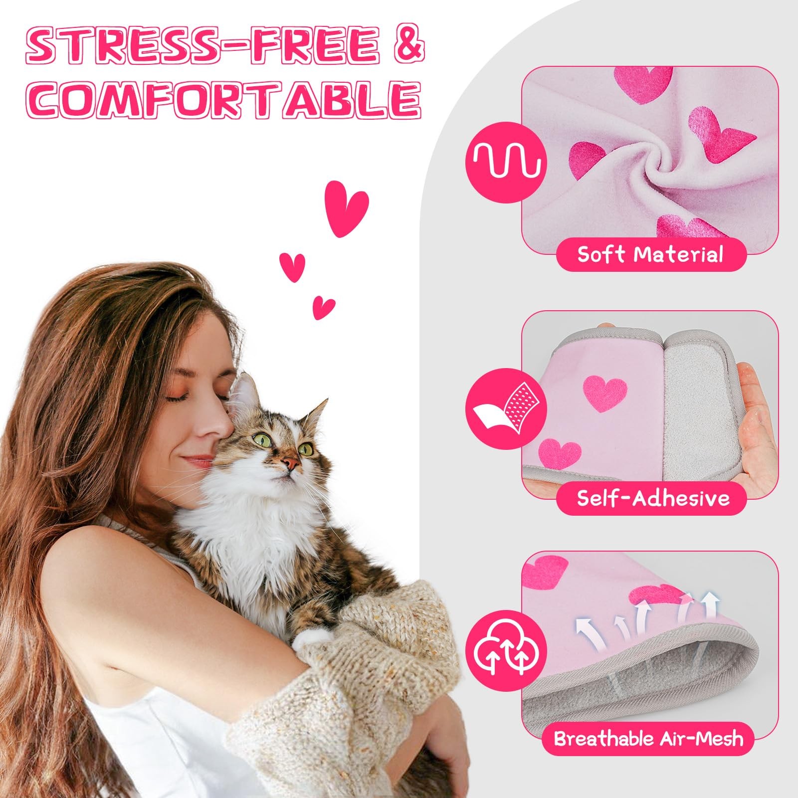 Cat Grooming Hammock, Self-Adherent Wrap for Cutting Nails, Anti-Escape Calmi...