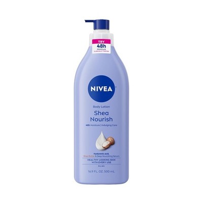 NIVEA Shea Nourish Body Lotion for Dry Skin 48-Hour Body Moisturizer, 16.9 Fl