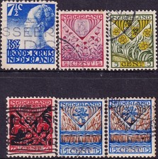 NETHERLANDS 1927 Heraldry charity issue sc. B19-B24 cv. $28 usd