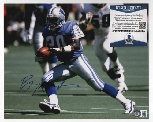 Barry Sanders Signed 8x10 Photo - COA by BECKETT - Detroit Lions - NFL  Football