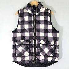 WOOLRICH Women's Buffalo Plaid Full-Zip Puffer Down Vest Sz L Outdoor Holidays
