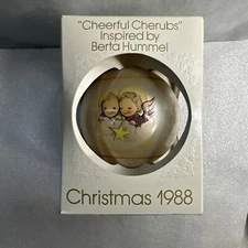 Schmid 1988 Cheerful Cherubs Inspired By Berta Hummel Christmas Ornament