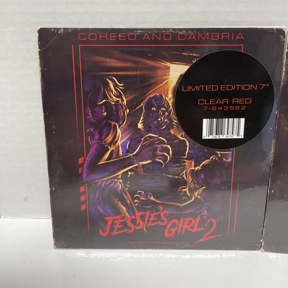 Coheed & Cambria Rick Springfield Ltd Ed Vinyl Jessies Girl 2 Blue & Red Sealed - Image 2 of 4