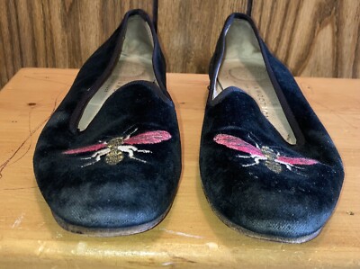 Stubbs & Wootton Black Velvet Loafers with Red Detail m_69090c5021bd42c979dac619.jpg main image 4