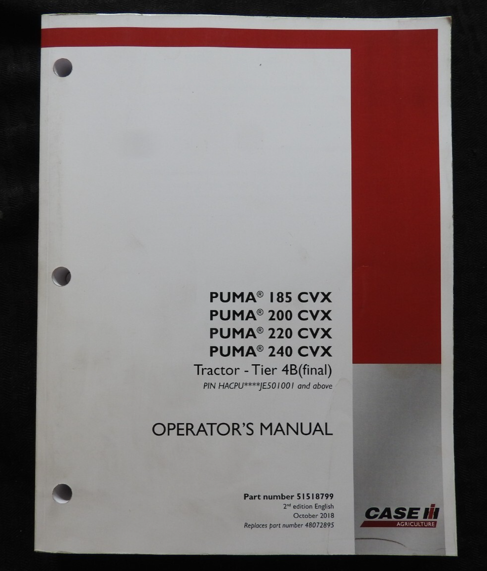 2019-2025 Genuine CASE IH Puma 185 200 220 240 CVX Tractor