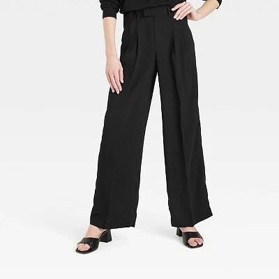 Women's High-Rise Wide Leg Fluid Pants - A New Day