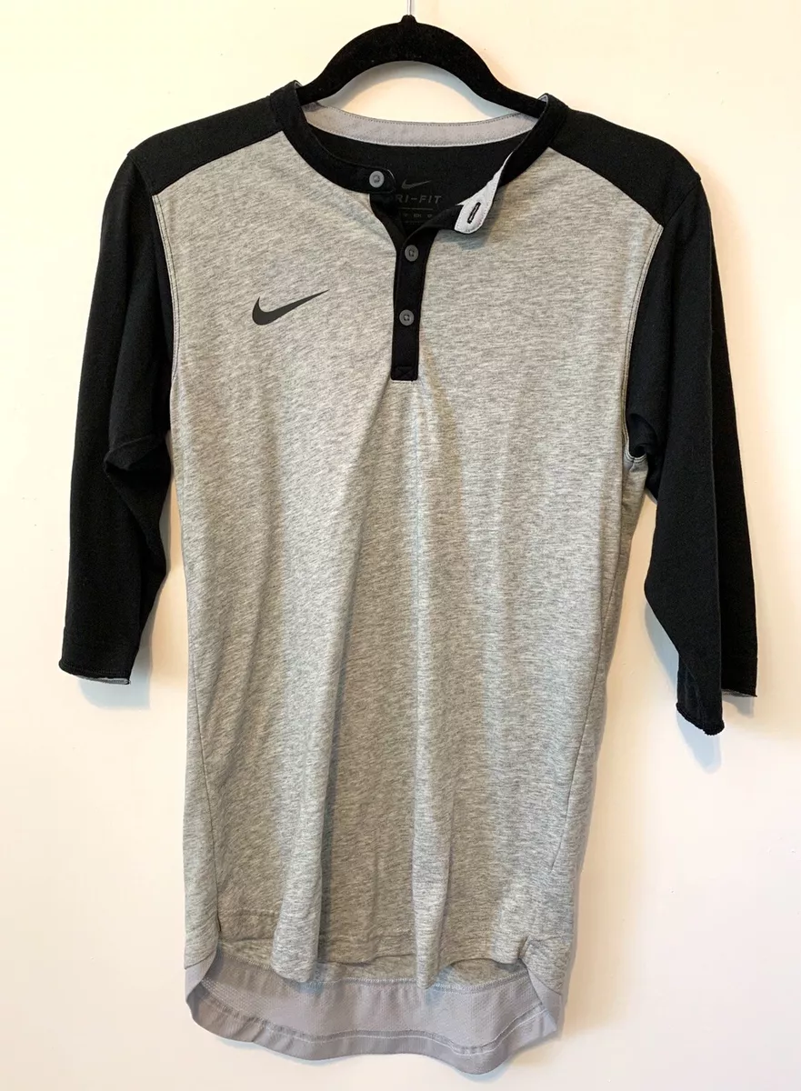2 Nike Dri Fit Henley 3 4 Sleeve Baseball Shirts Red Black Size XS
