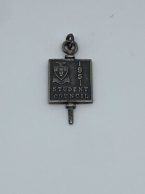 Vintage Sterling 1951 Student Council Pendant 1”
