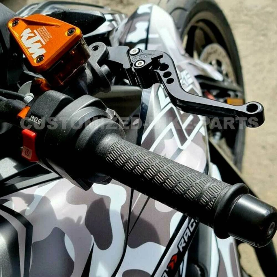 KTM 790 Duke 2018-2025 JUEGO DE PALANCA DE FRENO Y EMBRAGUE AJUSTABLE CORTO NEGRO Foto 2 de 4