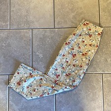 Willi Smith Ankle Pants Size 6 Floral Slacks Straight Stretch Zip