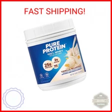 Pure Protein Powder - Whey, High Protein, Low Sugar, Gluten-Free, Vanilla Cream 