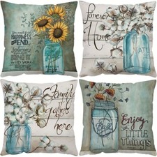 4 Piece Soft and Stylish Pillowcases - Spring Flower Decoration