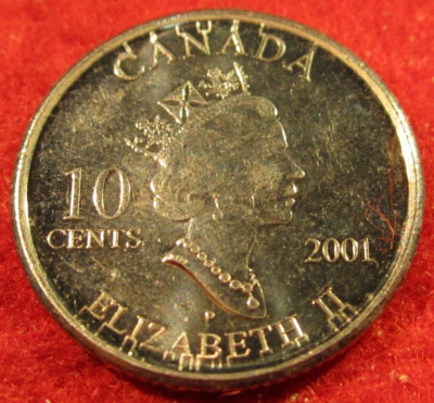 2001 Canadian Ten Cent Coin - Year of the Volunteer - Elizabeth II - F to VF