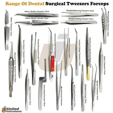 Dental Tweezers Cotton & Dressing Clamp Forceps Tissue Surgical Medical Pliers