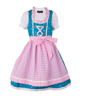 Children's dirndl Nina turquoise pink costume dress dirndl girls with blouse