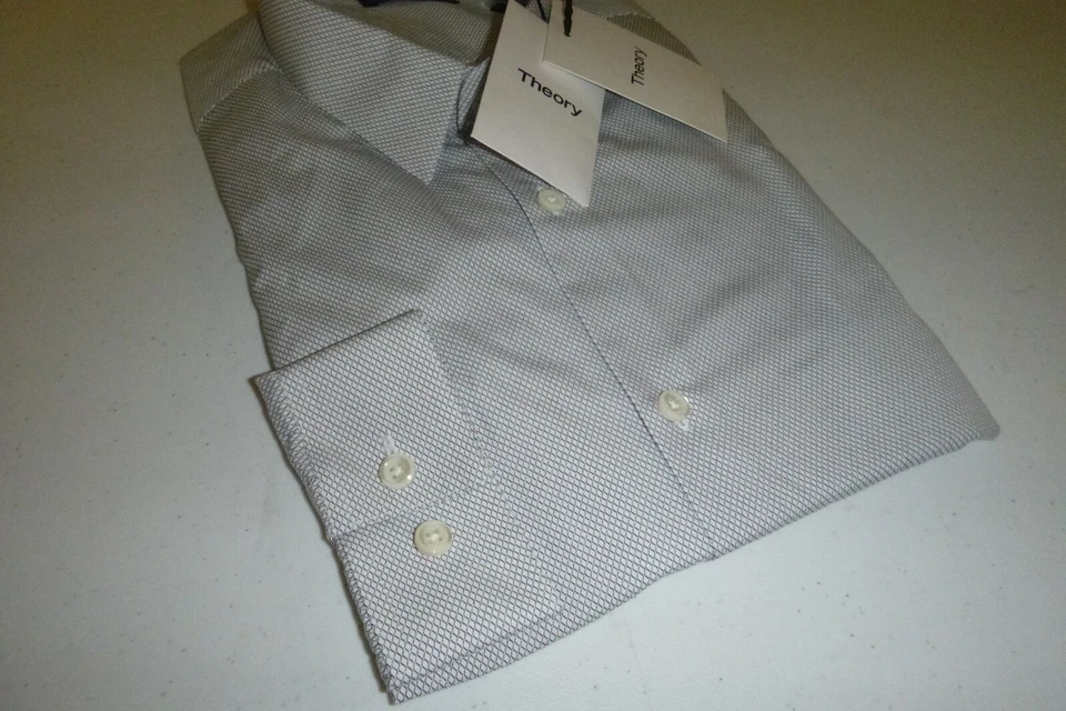 Camisa de vestir Theory para hombre ECLIPSE ESTAMPADO CELOSÍA de algodón de ajuste regular -14,5R Foto 3 de 4