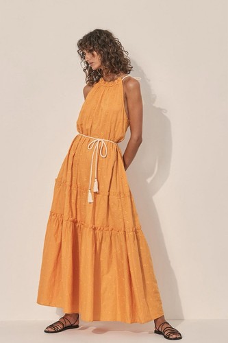 Kivari womens Orange Embroidered Tiered Dress Size 6 New RRP $349 - Picture 3 of 12