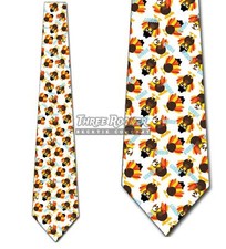 Thanksgiving Ties Men's Holiday Turkey Tie Gobble Necktie